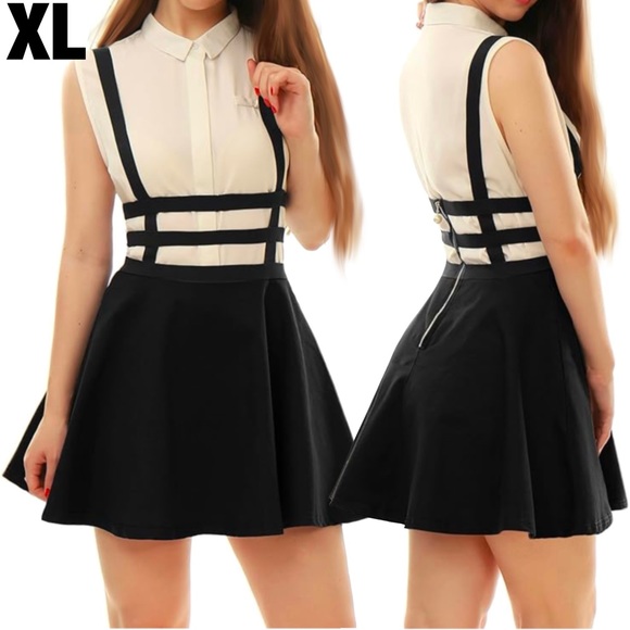 Suspender Braces Skirts Elastic Waist Overall Mini Dress main image 1